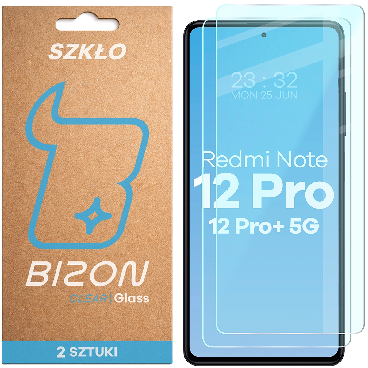 Szkło hartowane Bizon Glass Clear Duo do Redmi Note 12 Pro 5G / Note 12 Pro Plus 5G, 2 sztuki